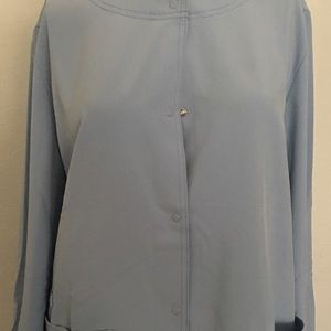 Light blue , lab coat , with long sleeves , elastic cuff